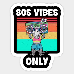 Funny Lizard 80s Vibes Only Sticker